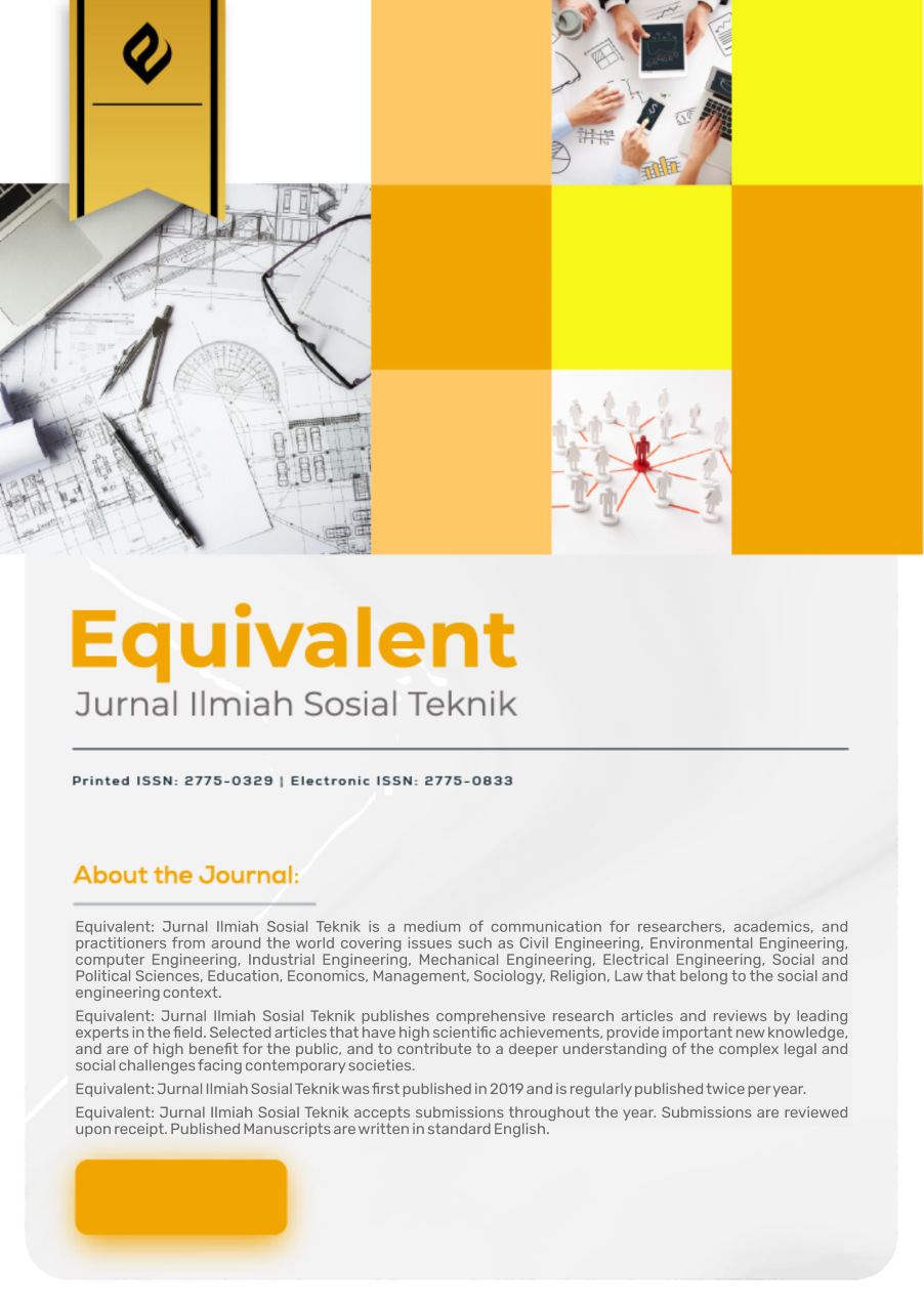 					View Vol. 1 No. 2 (2019): Equivalent: Jurnal Ilmiah Sosial Teknik
				